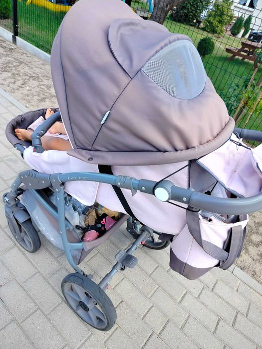 Wózek 3 in 1 szaro rozowy