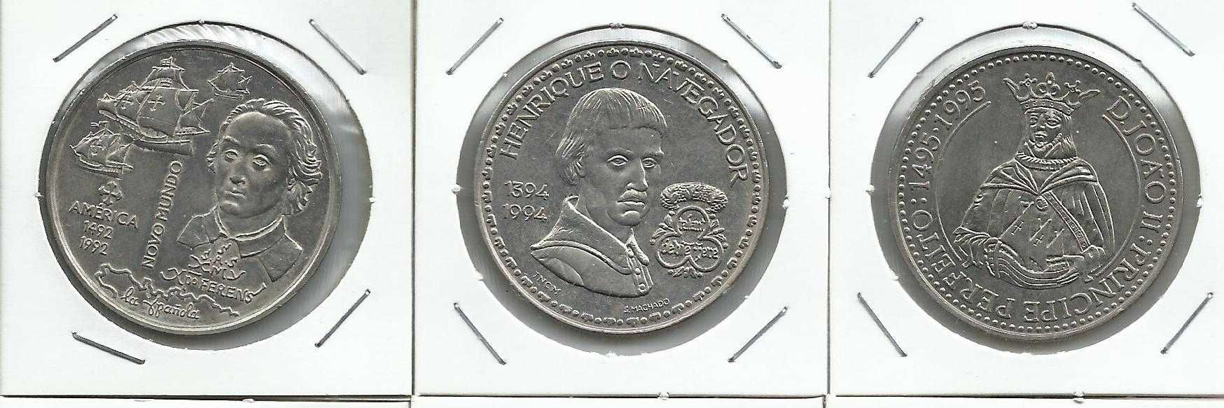 9 moedas portuguesas comemorativas de 200$00 em Cupro-Níquel