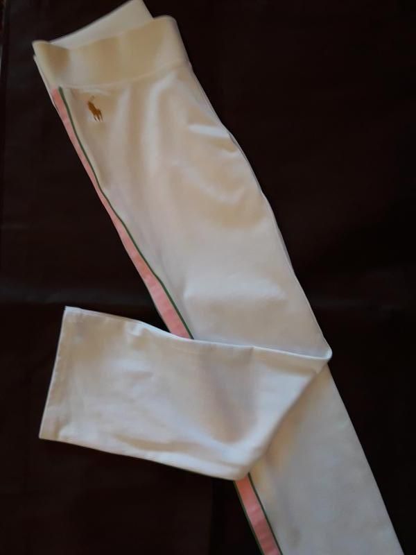 Спортивные штаны на широкой резинке с розовыми лампасами ralph lauren