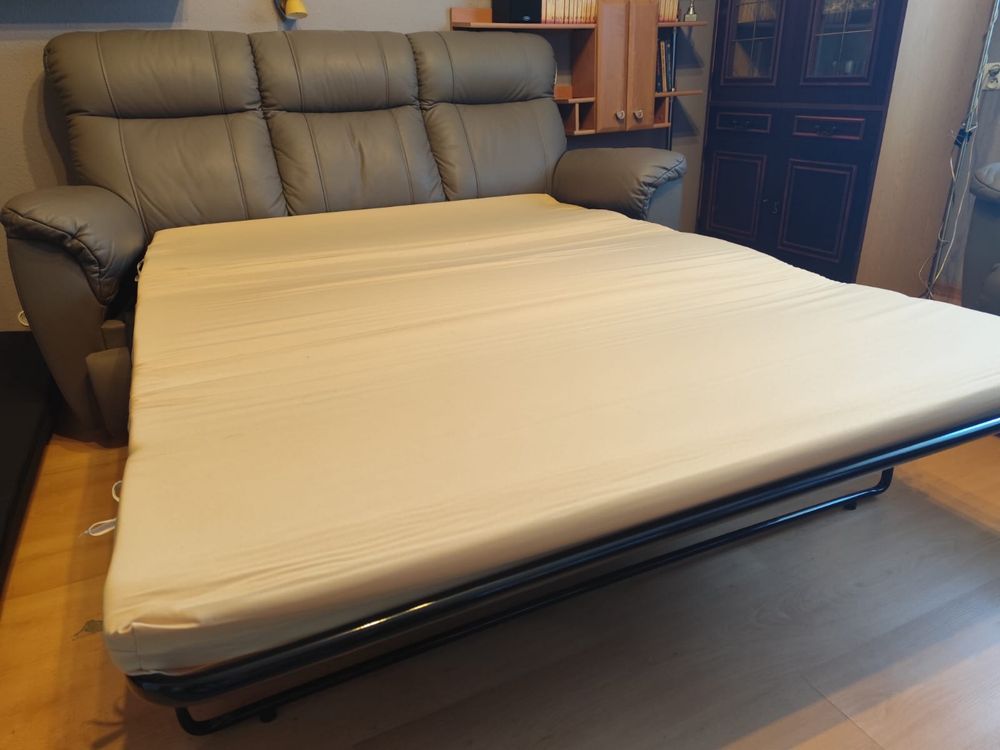 Komplet wypoczynkowy NUGAT skórzany sofa i 2 fotele funkcja relaks
