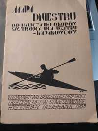 Mapa Dniestru od Halicza do okopów 1938