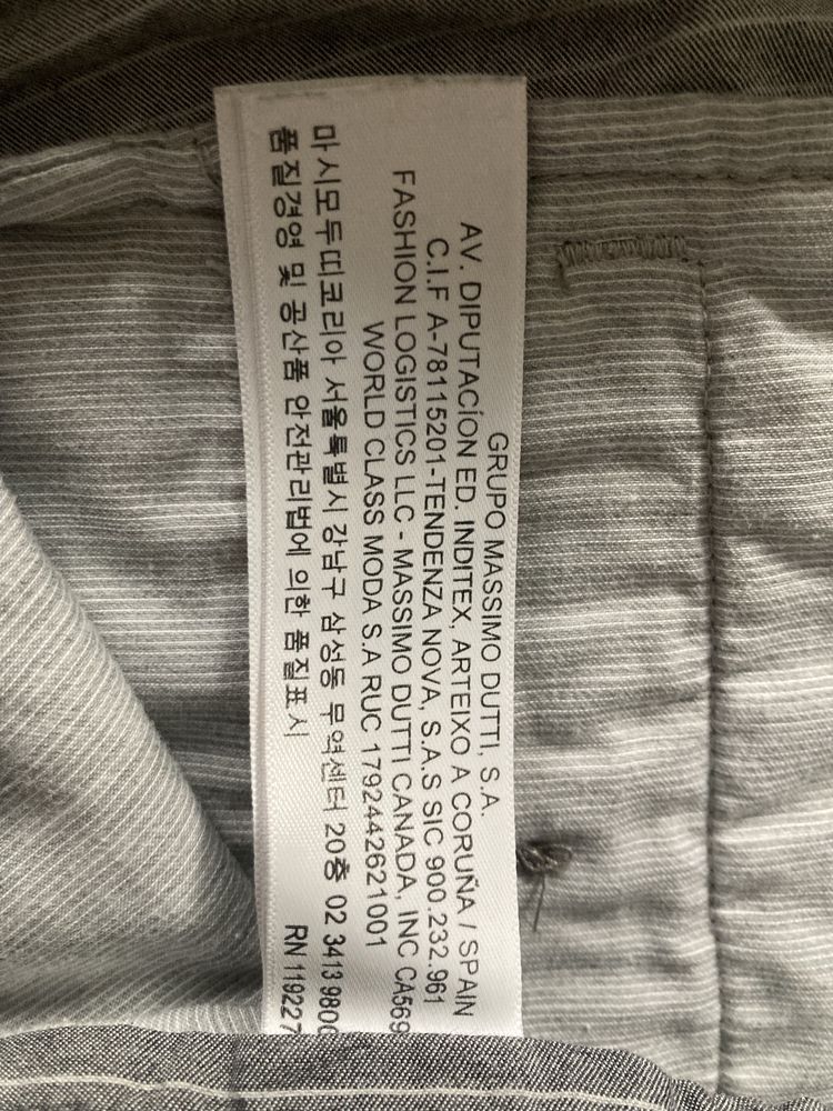Spodnie Massimo Dutti, szaro-biale paski, r. M
