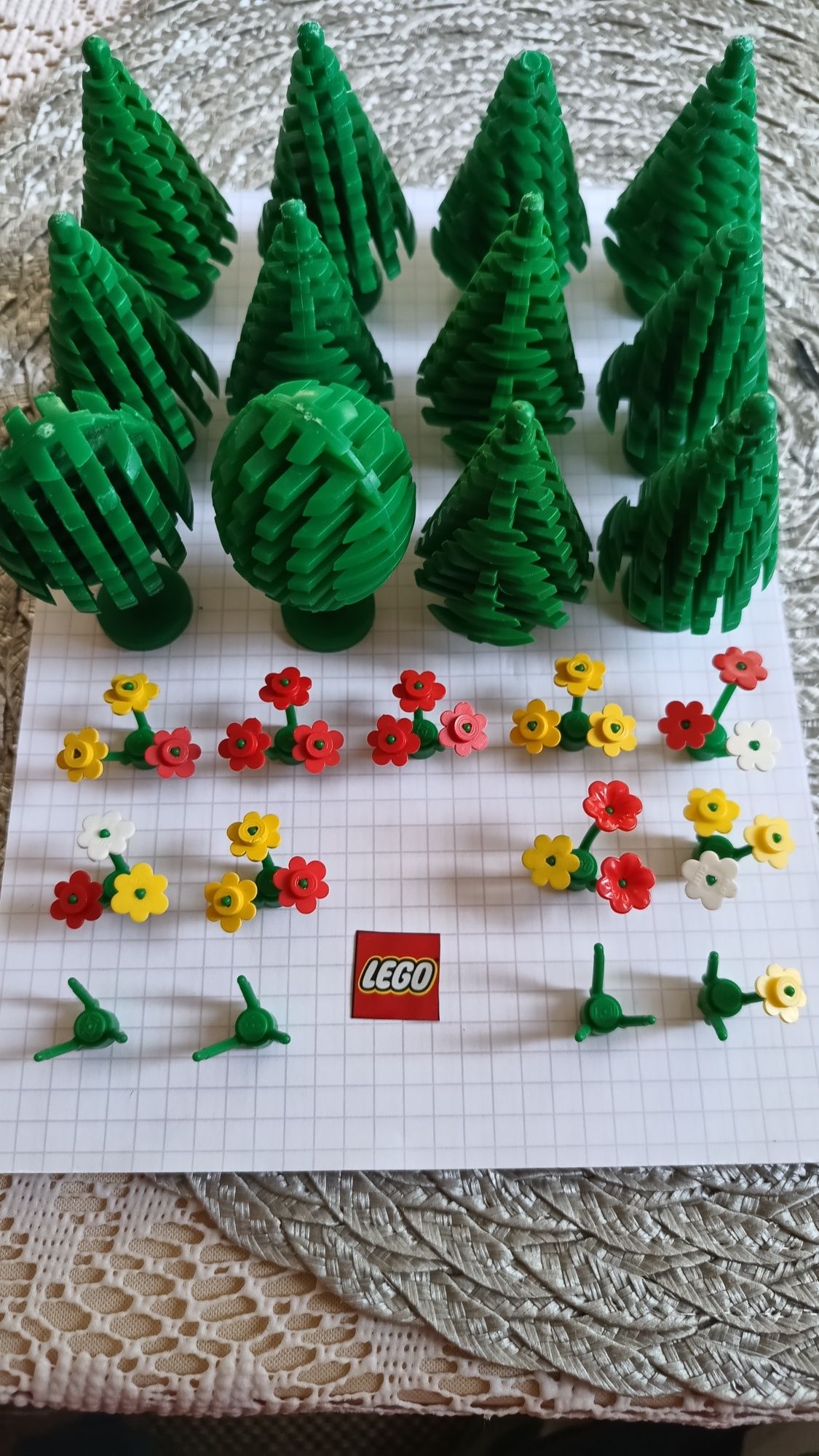 LEGO drzewa choinki kwiaty duża ilość makieta system  legoland kg