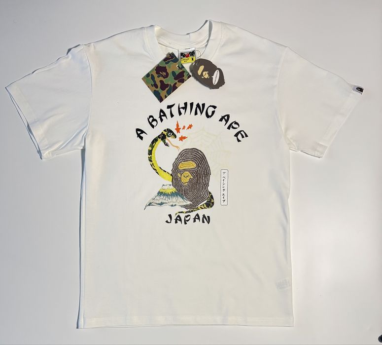 [БЕЗ ПЕРЕДОПЛАТИ] Футболка Bape x Japan Чорна та біла M/L
