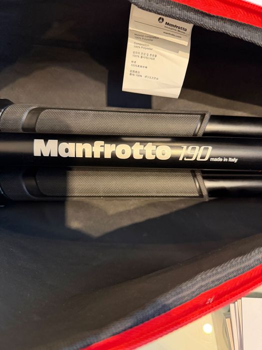 Statyw Manfrotto MT190XPRO3+głowica MHXPRO-BHQ2+pokrowiec–stan idealny