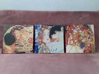 Trzy obrazy reprodukcje Gustav Klimt 45x45 cm