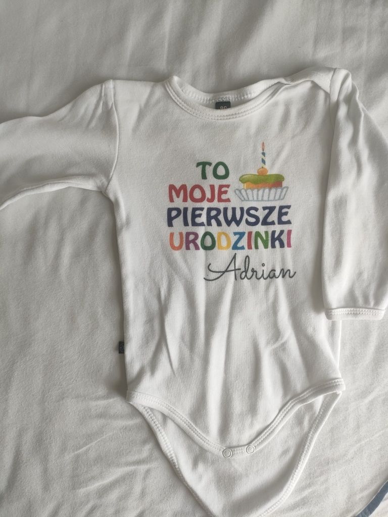 Urodzinowe body r.86 + śliniak