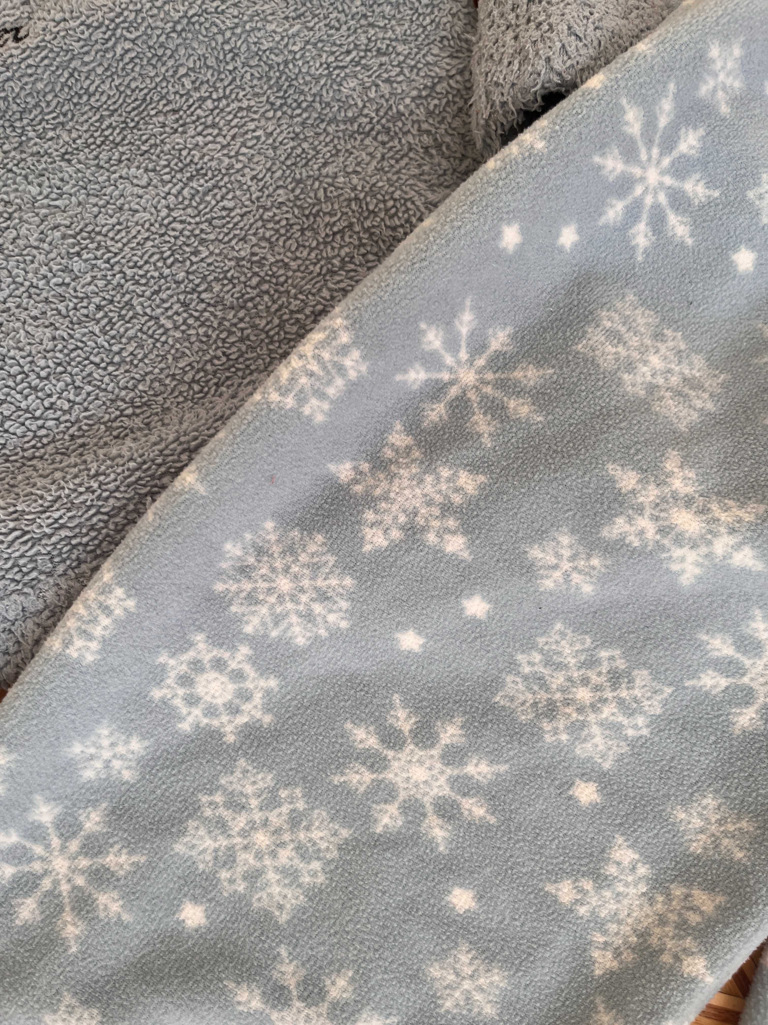 жіноча піжама голуба тепла сніжинки байкова XS-S, 158-164 cм