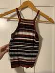 Sweterkowy top halter w paski