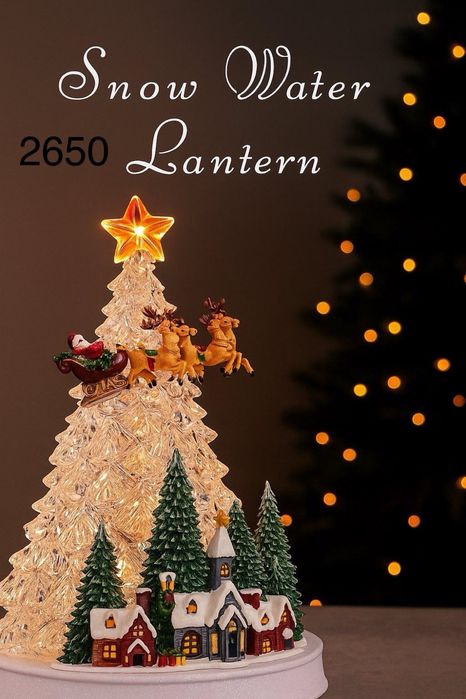Новогодний фонарь Snow Water Lantern с подсветкой и музыкой роз,опт