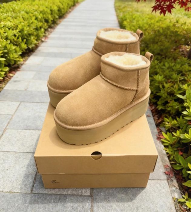 UGG brązowe nowe damskie oryginalne buty na zime wełna śliczne
