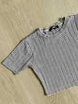 Krótki t-shirt sweterkowy crop top dzianinowy S/M