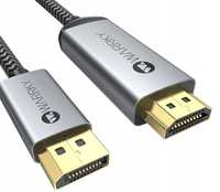 kabel 4K Display Port na kabel HDMI, WARRKY 2 metrowy