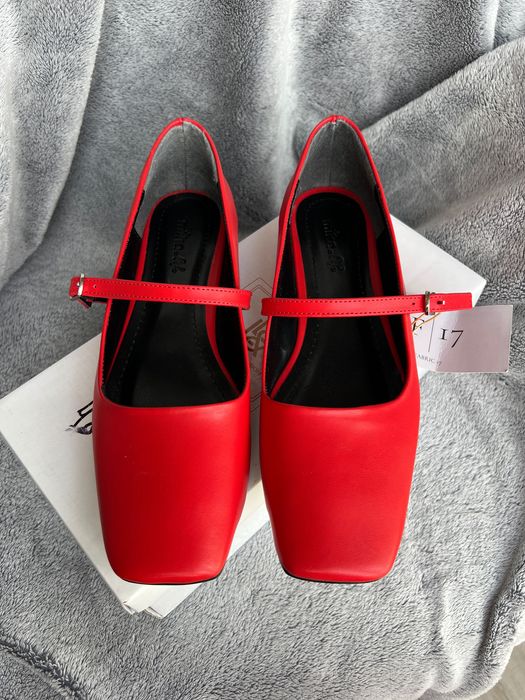 Туфлі жіночі лофери мері джейн червоні нові еко-шкіра