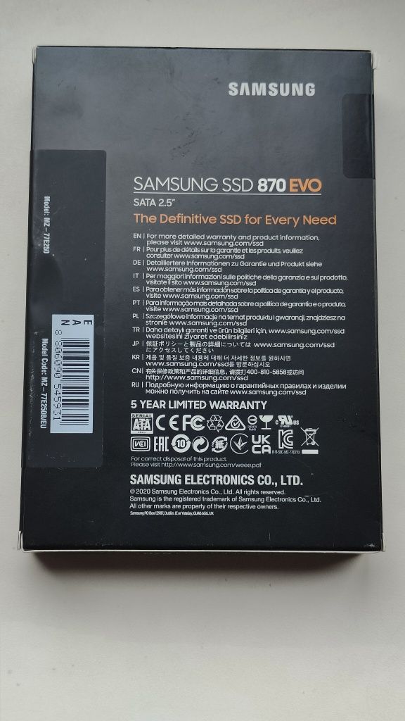 SSD диск Samsung 870 Evo-Series 250GB 2.5" SATA III