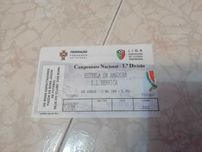 Estrela x Benfica bilhete de 1998