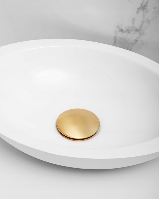 Korek Klik-Klak Do Umywalki Z Przelewem Do Łazienki Złoty