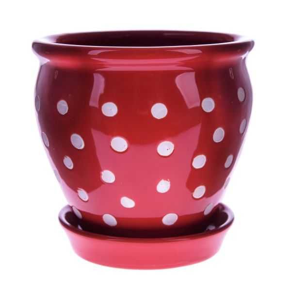 Doniczka ceramiczna w odcieniach czerwieni 14,8 cm x 14,8 x 14,5 cm