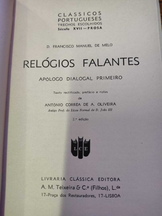 4 Livros Antigos Clássicos Portugueses Trechos escolhidos