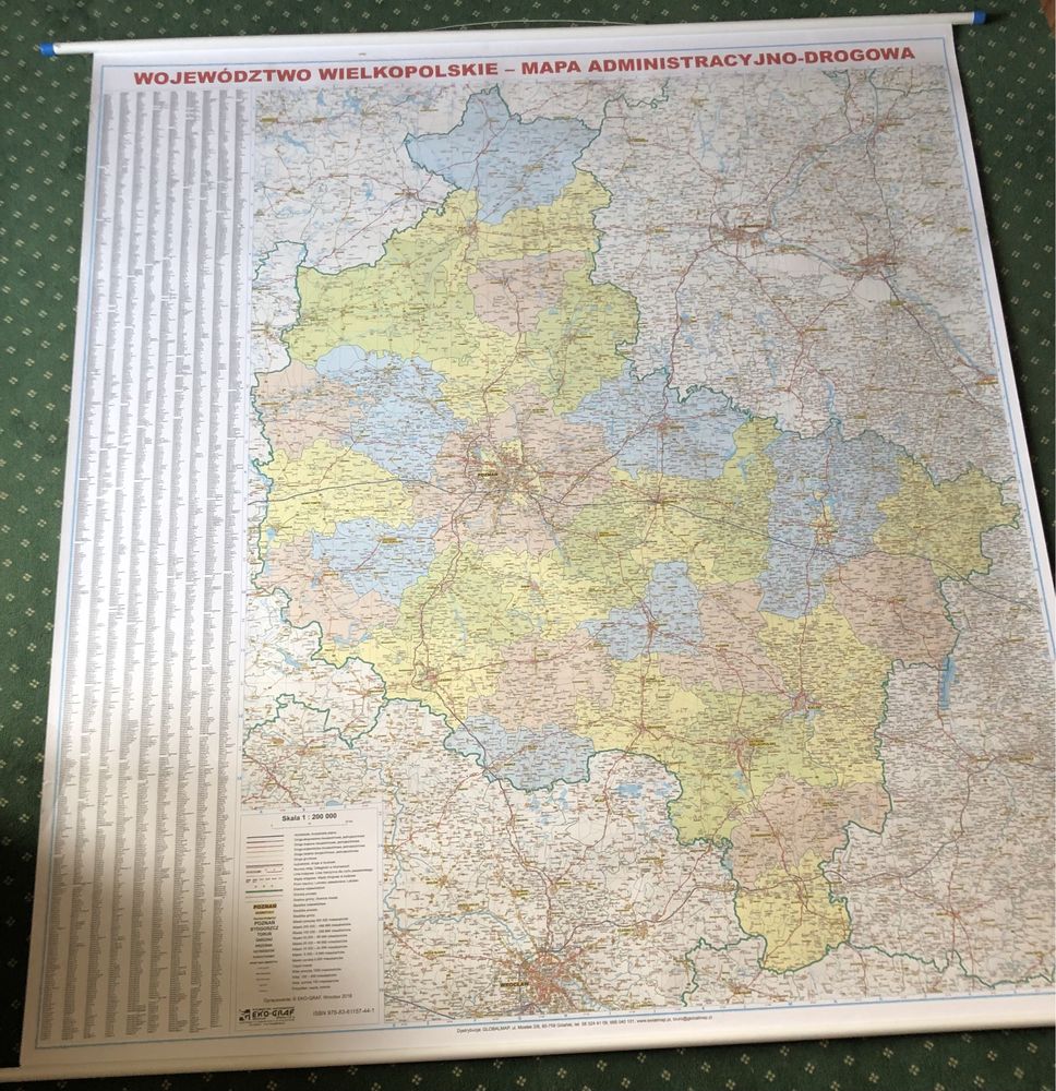 Mapa administracyjno-drogowa Wielkopolski