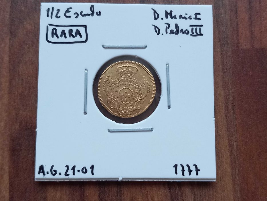 Moeda 1/2 Escudo 1777 D. Maria I/D. Pedro III (RARA)