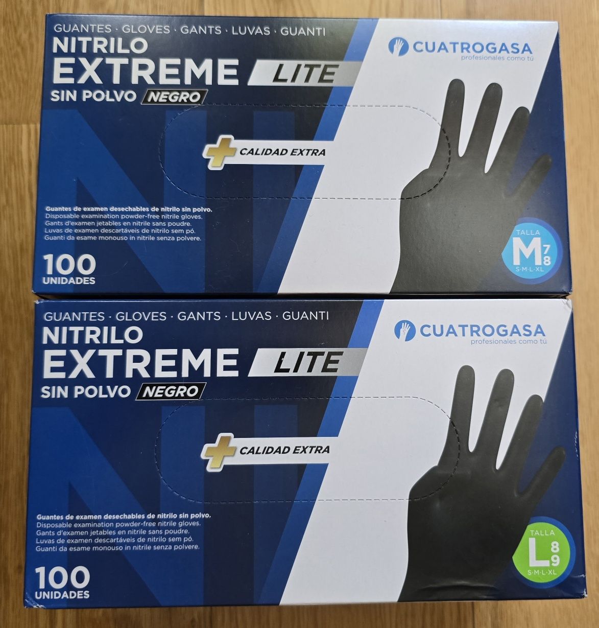 Luvas de Nitrilo Sem Pó Pretas- 100U