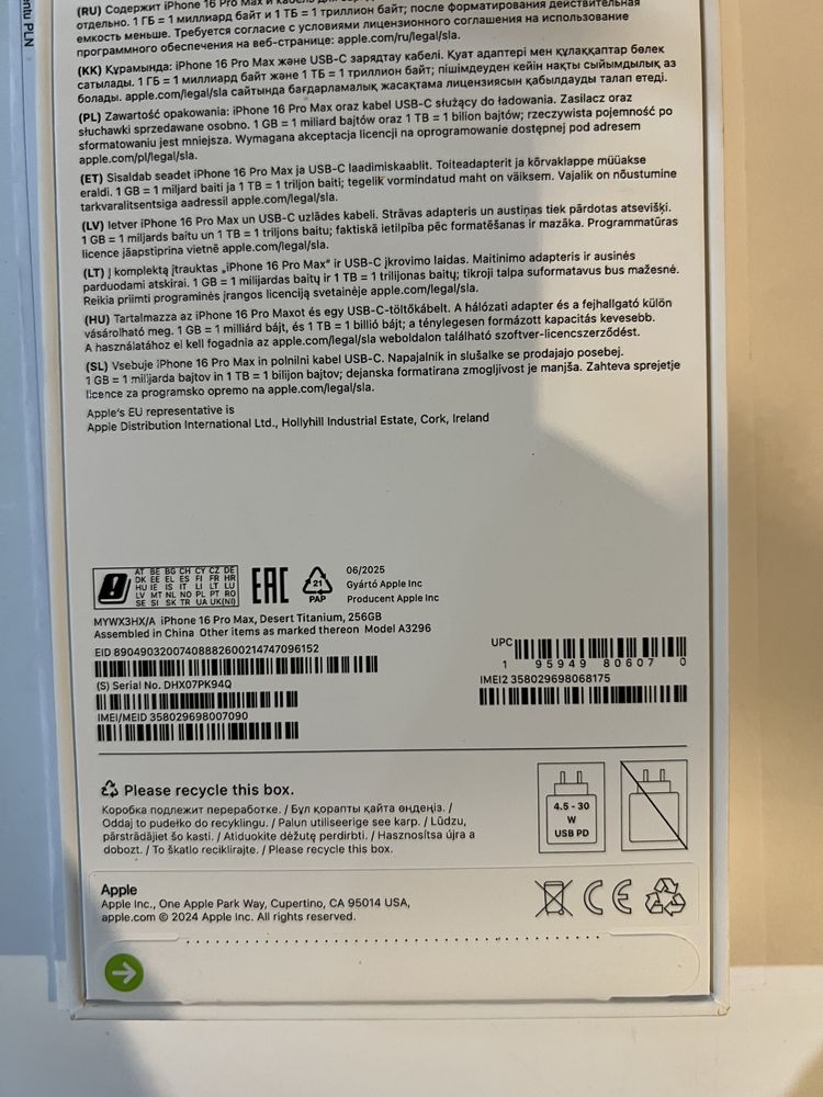 Iphone 16 Pro Max 256GB Nowy