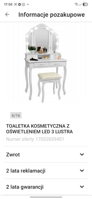 Toaletka ze stołeczkiem