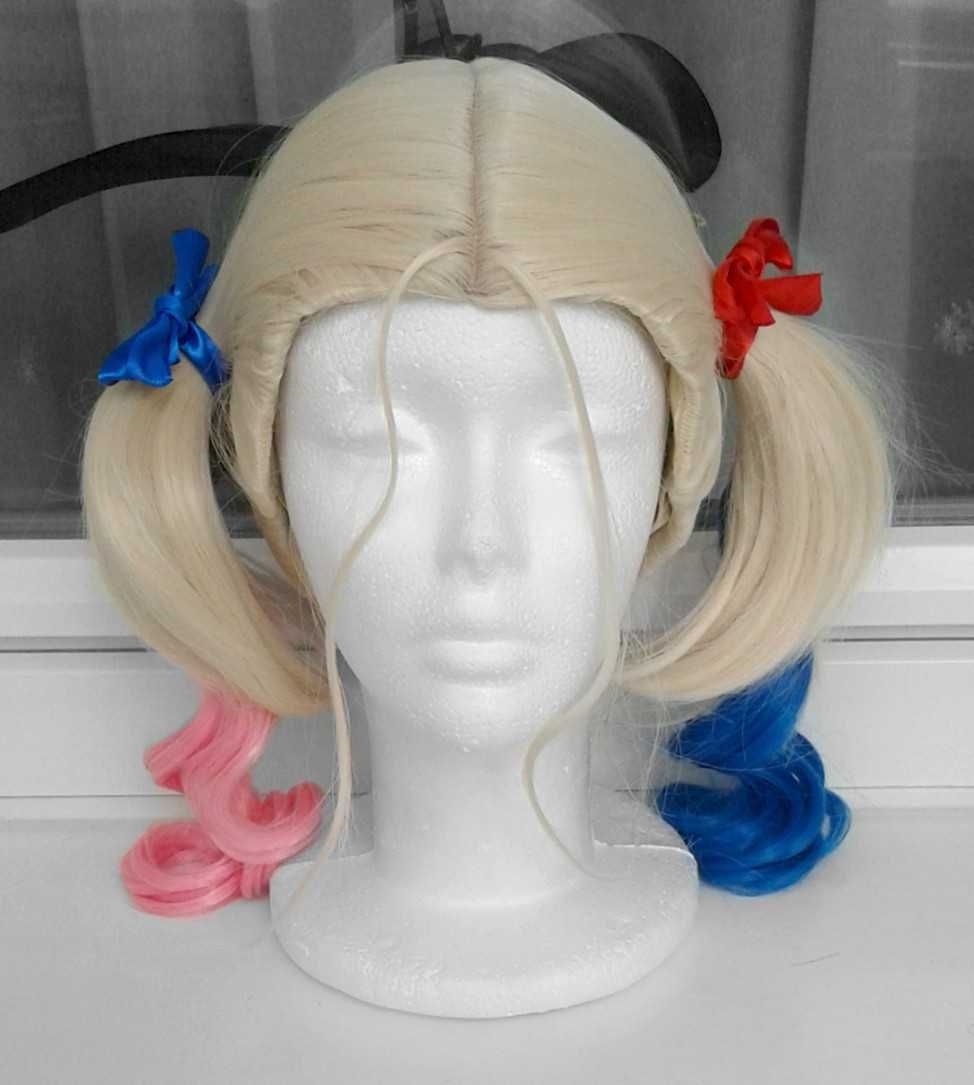 Suicide squad blond peruka z dwoma kitkami wig cosplay Harley Quinn