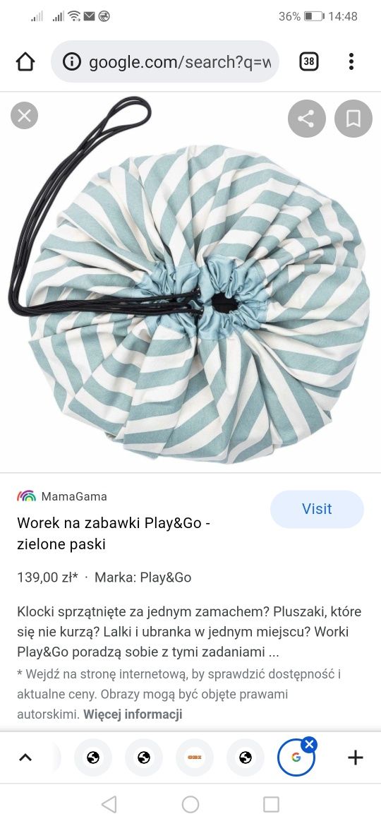 Worek na zabawki z matą do zabawy