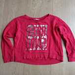 H&M Czerwona bluza dresowa krótka Napis L for love ! rozm.146-152cm