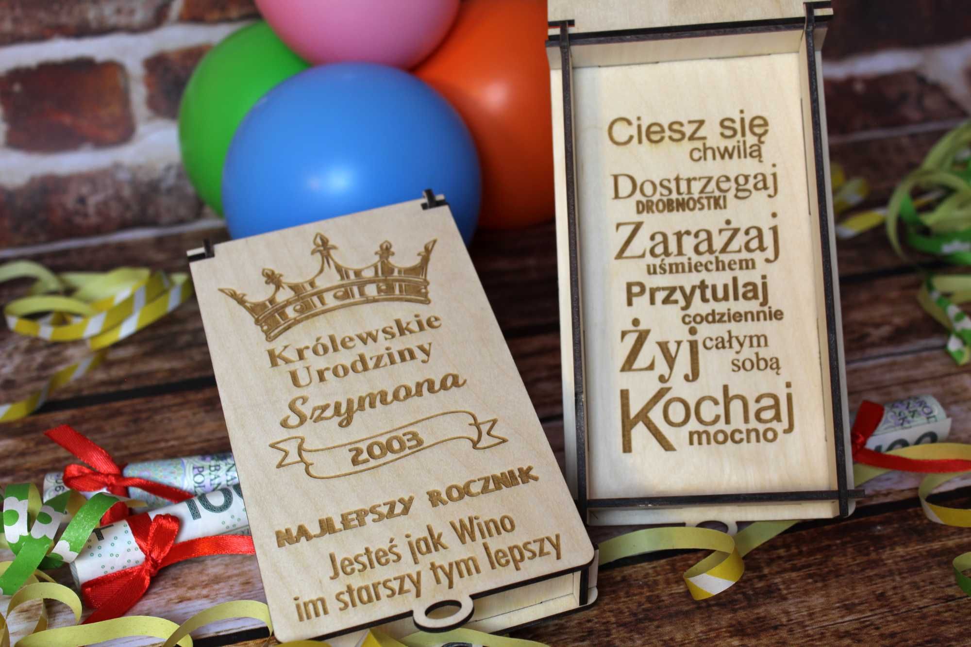 Pudełko na pieniądze z okazji urodzin