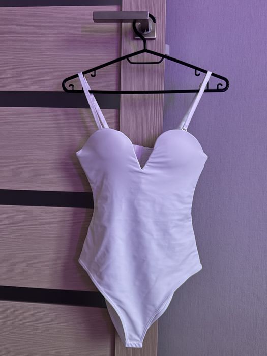 Боді Miss Diamond жіночий облягаючий з подвійним пуш ап білий xs/s