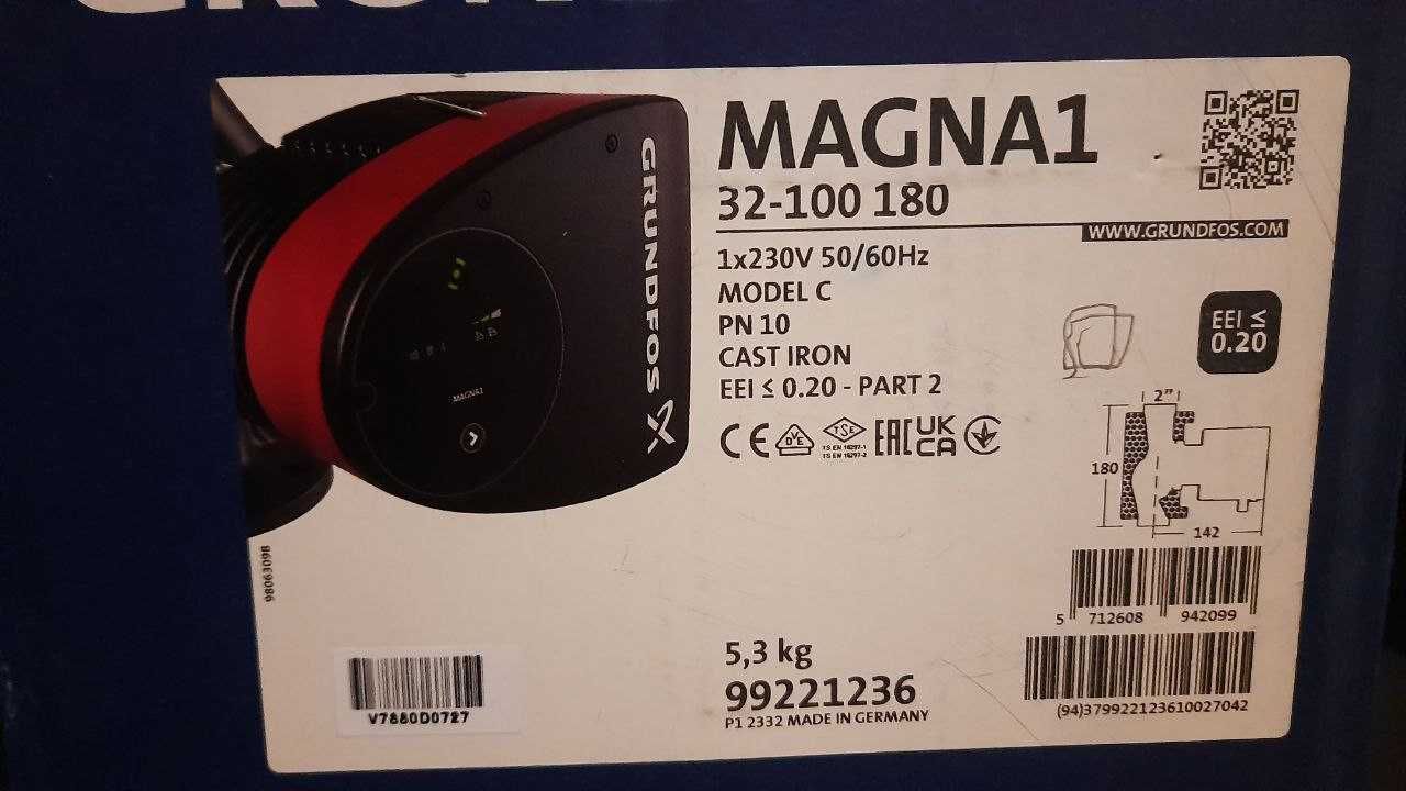 НОВИЙ! Циркуляційний насос GRUNDFOS MAGNA1 32-100 180 (99221236)