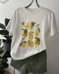 T-shirt bawełna cytrynki nowa biała