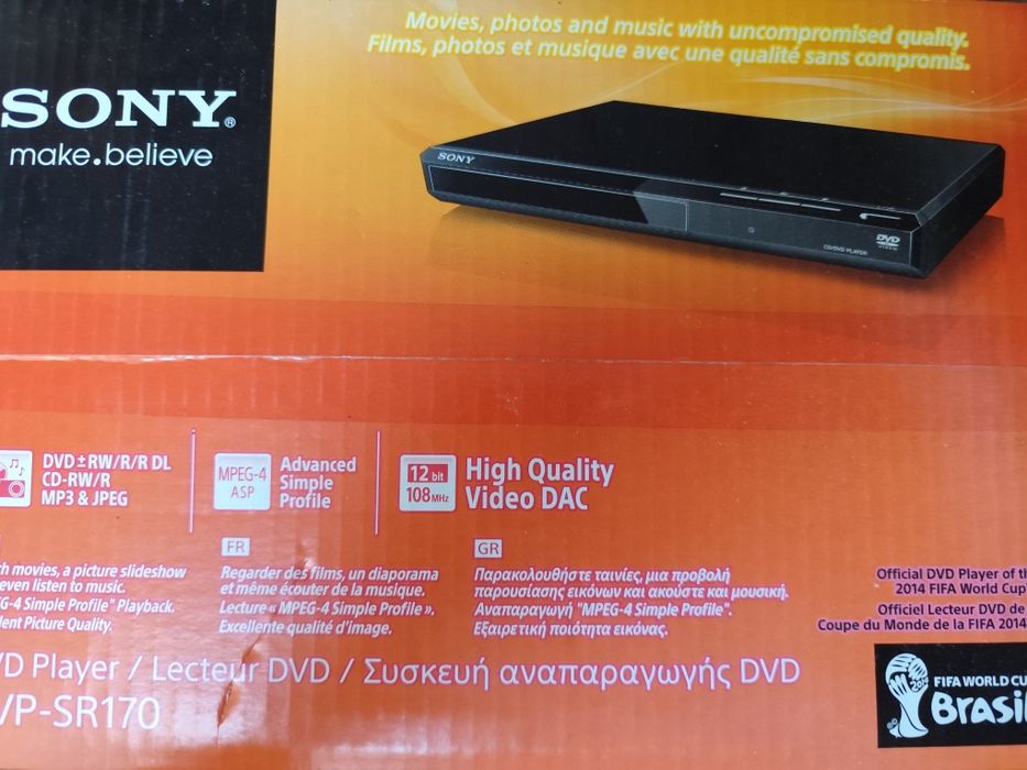 Leitor DVD Sony na caixa