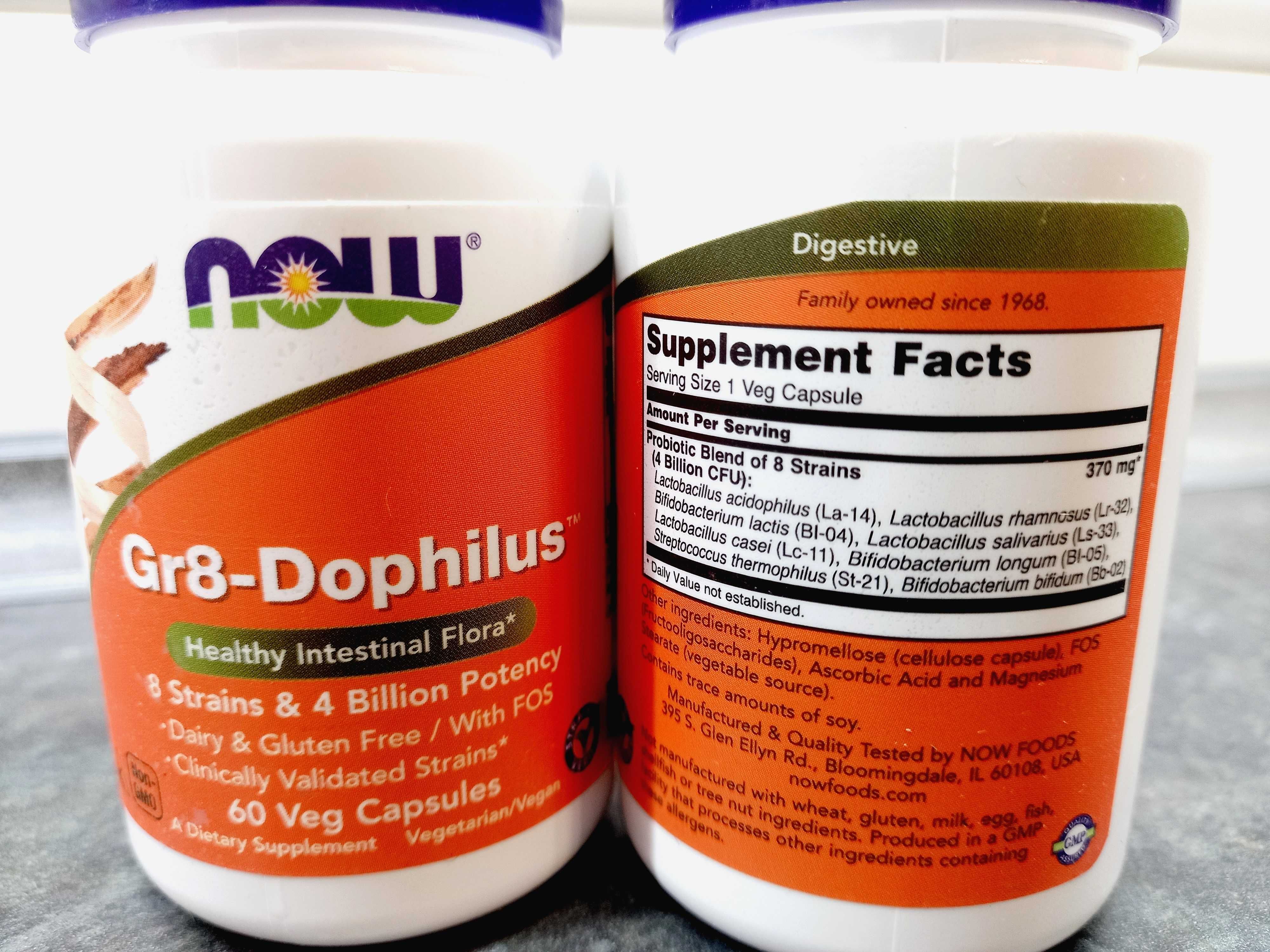 Now Foods, Gr8-Dophilus (60 капс.), пробиотики 4 млрд. пробіотики