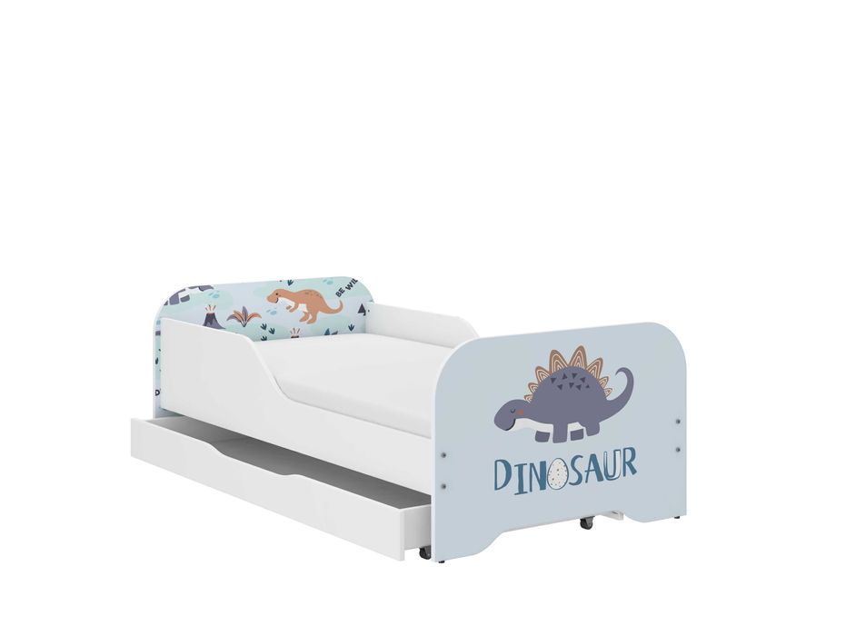 Łóżko dla dziecka MIKI dla dziecka 160x70 + materac DINOZAURY wzory!
