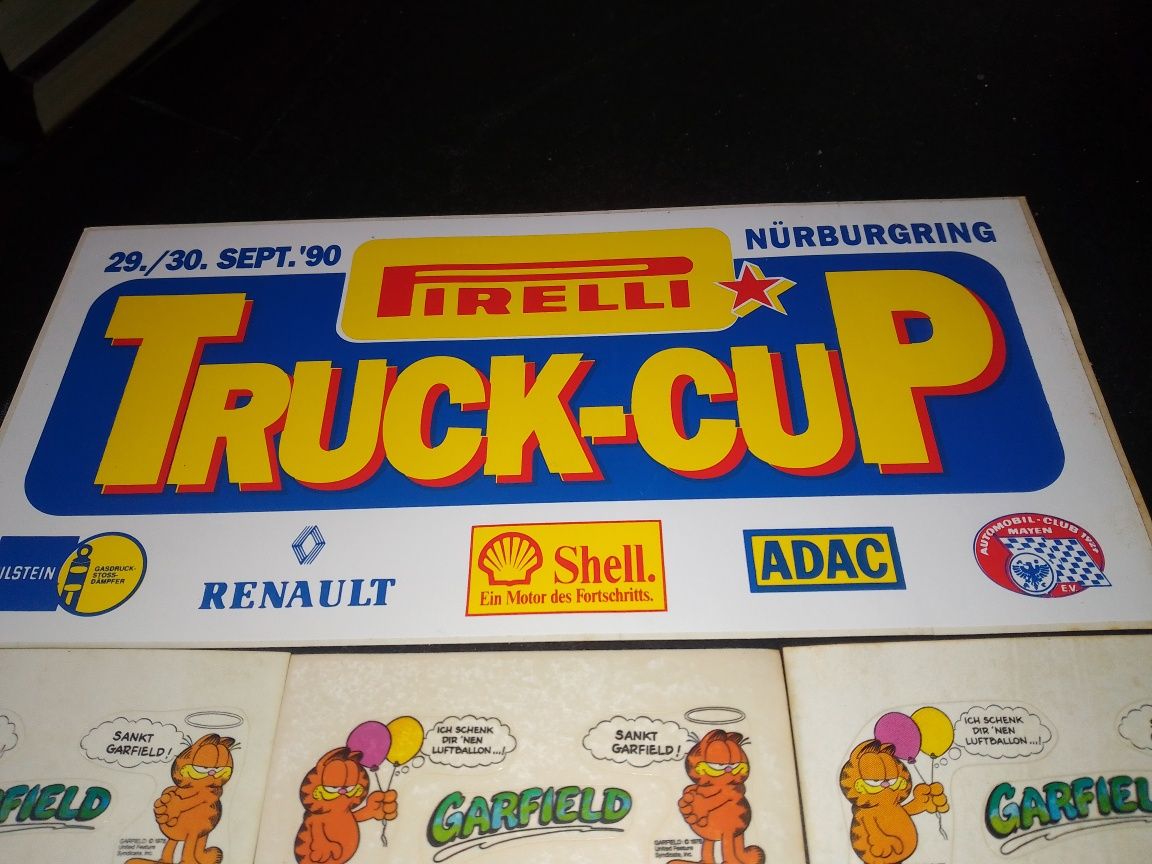 Наклейки винтажные Гарфилд (Garfield) 1978, Truck-cup Pirelli 1990