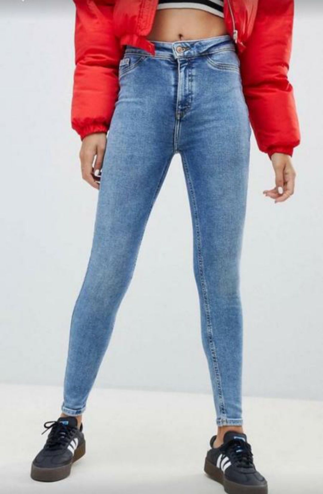 Двухцветные джинсы, джинсы скини New Look