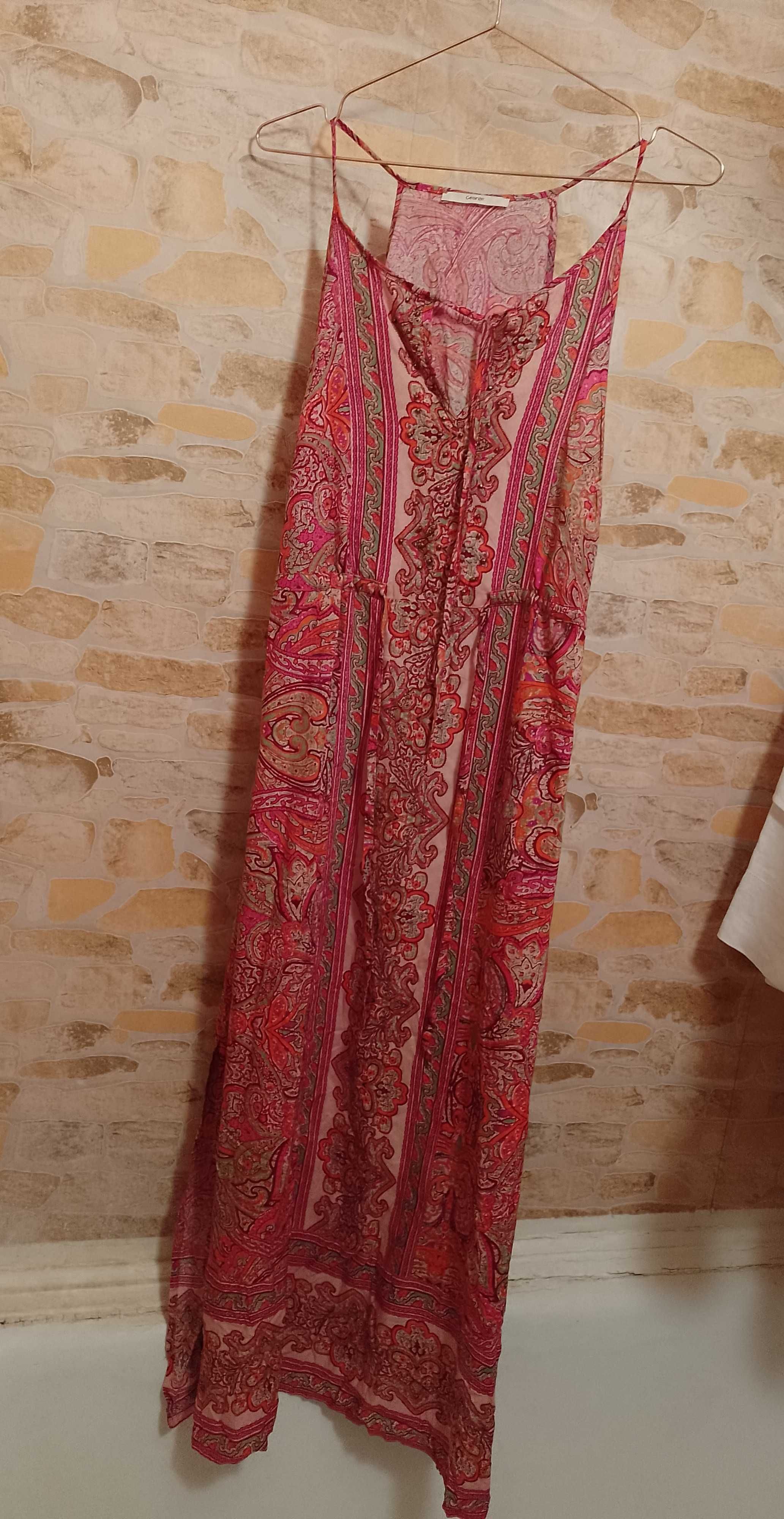 (42/XL) Długa, bogato zdobiona sukienka plażowa z Londynu