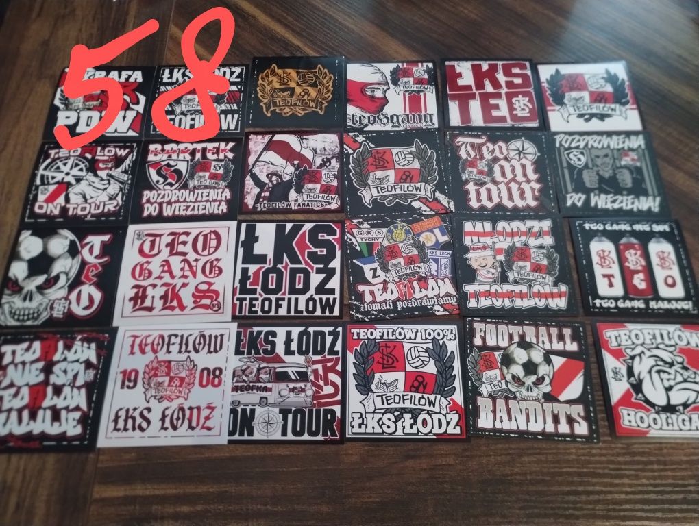 Vlepki ŁKS Łódź 24 sztuki stan idealny TEOFILÓW