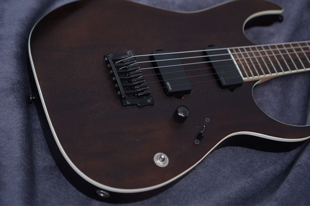 Ibanez RGIR20FE iron label EMG Walnut Flat Mahoń