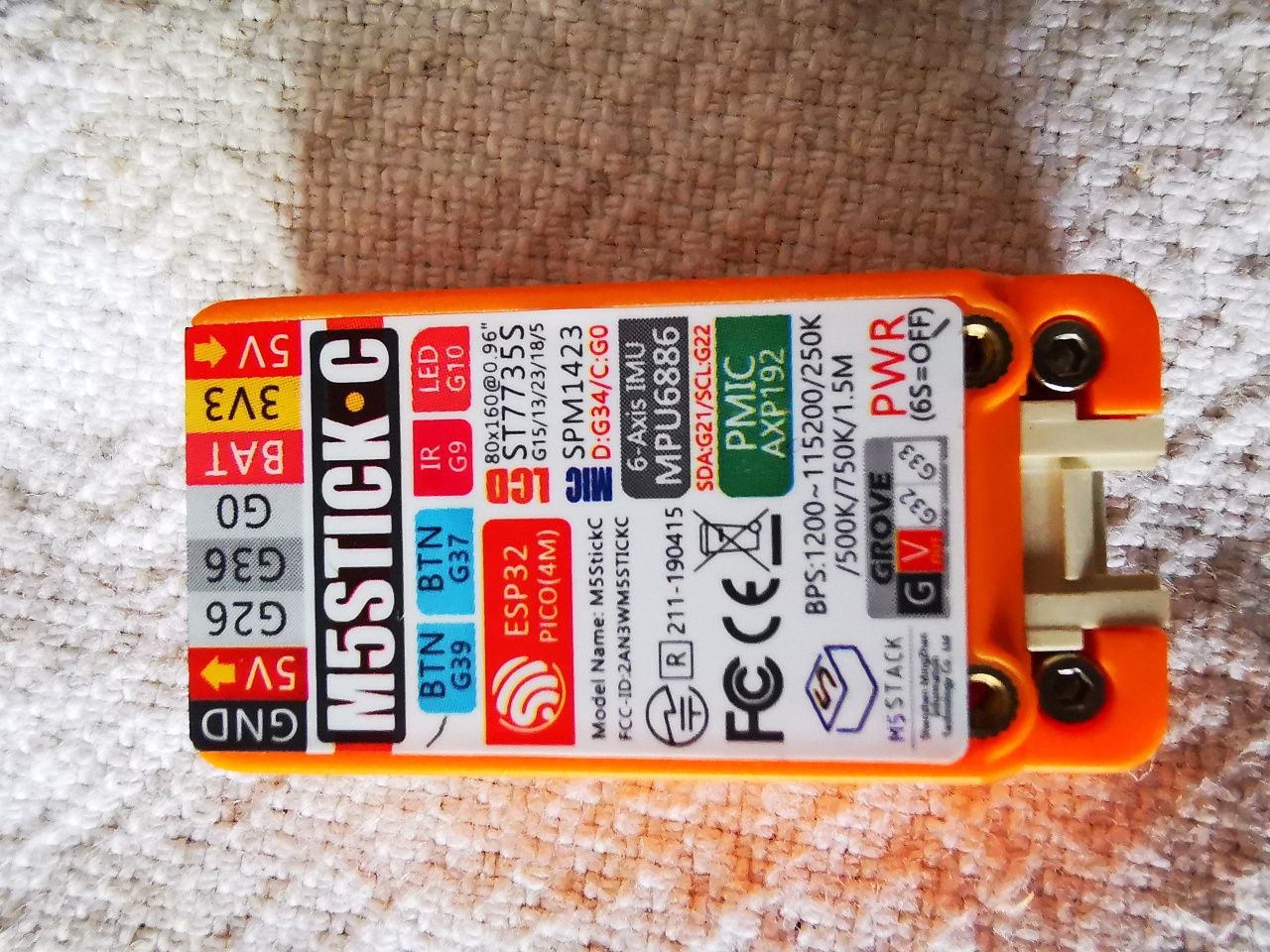 M5StickC PLUS2 ESP32 – zestaw deweloperski IoT, pomarańczowy