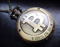 Męski zegarek kieszonkowy z łańcuszkiem Bitcoin NOWY