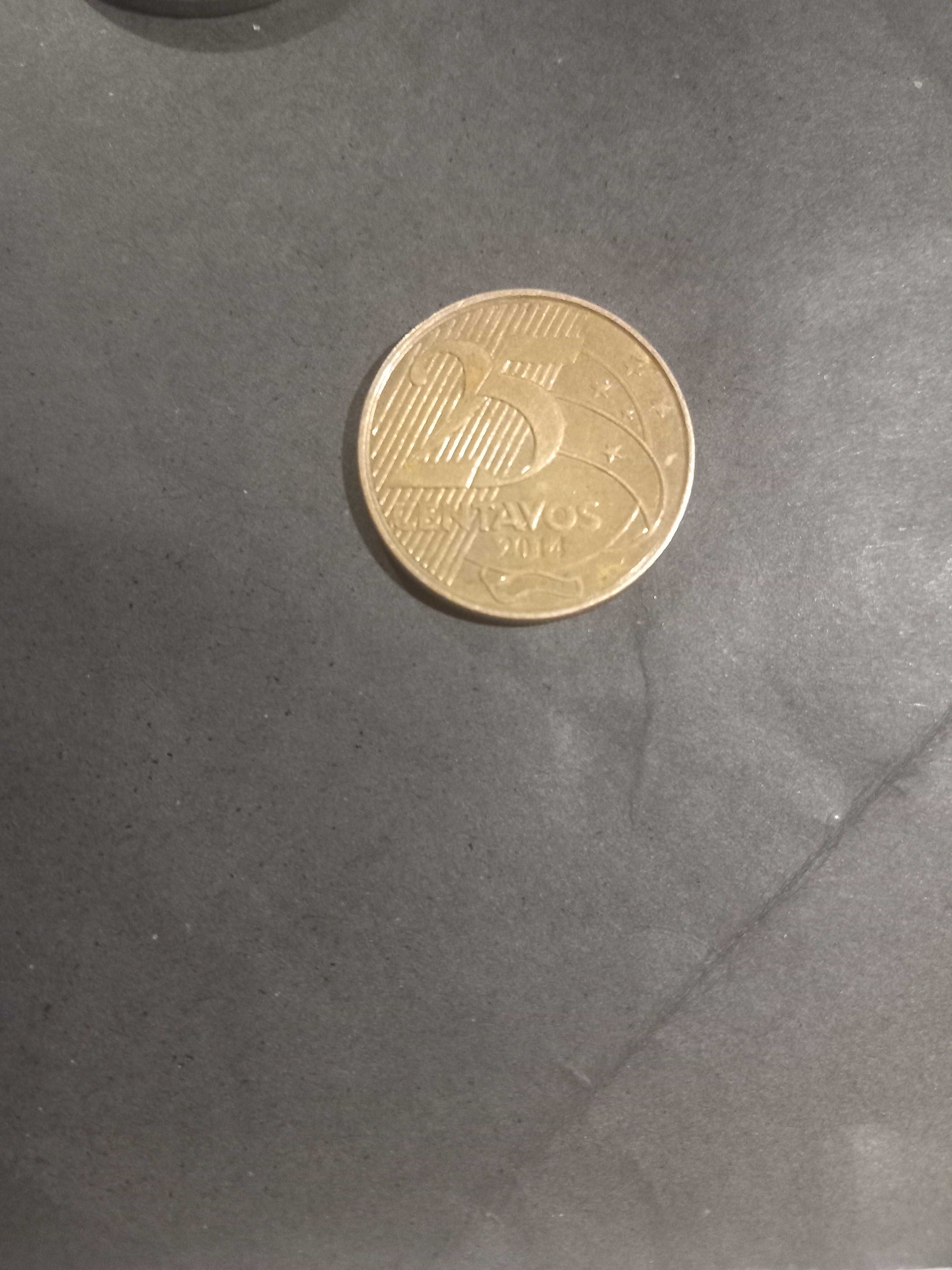 Mueda 25 centavos 2014 rara com erros