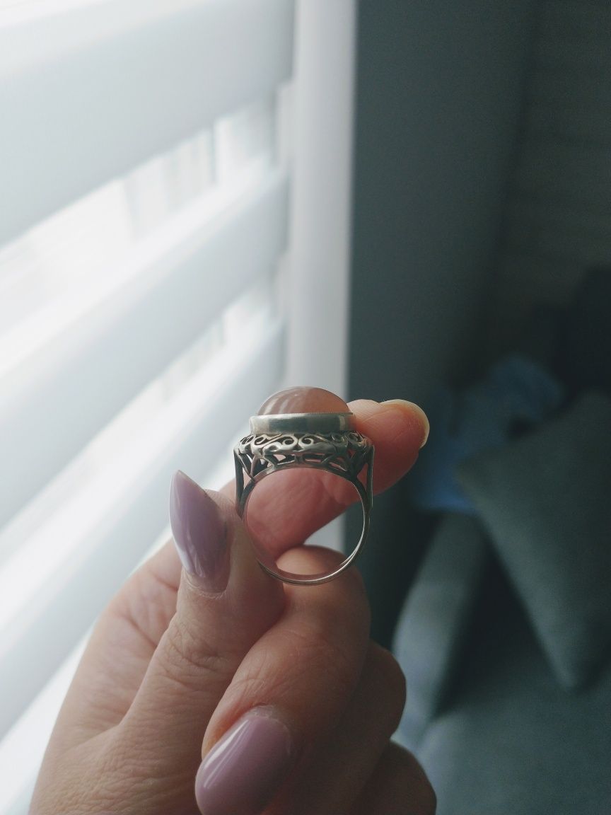 Srebrny pierścionek - koronka Warmet