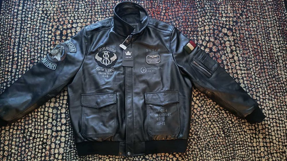 Skórzana pilotka Black Autumn 2025,Top Gun