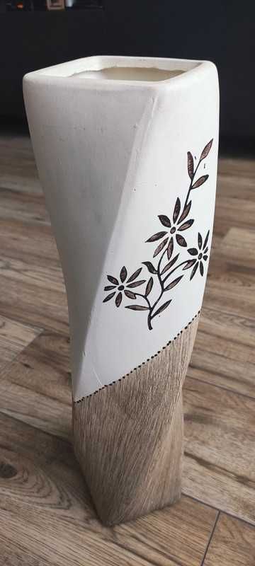 wazon wysoki beżowy 48 cm