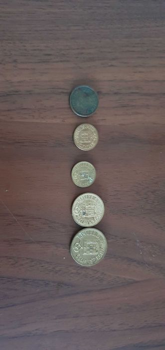 Conjunto 5 moedas (1, 5 e 10 Escudos)